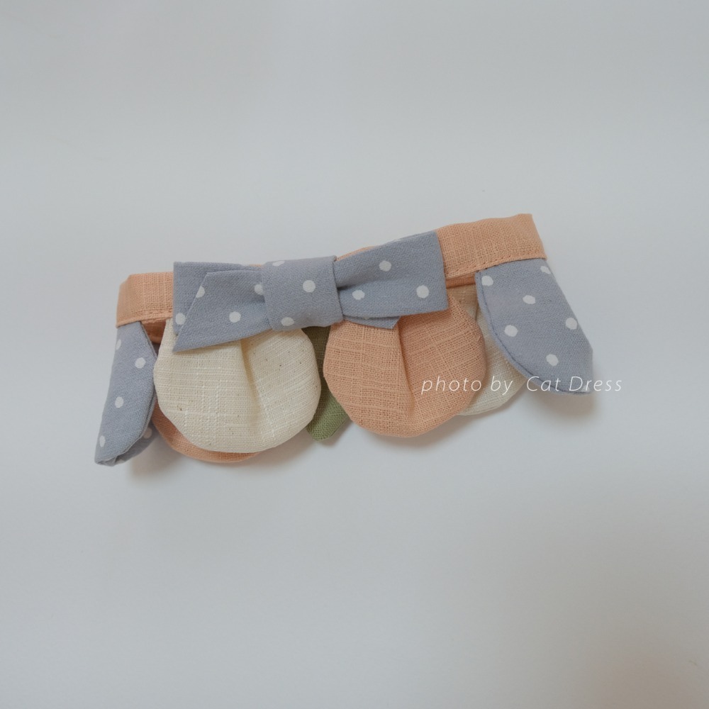 Cat Dress 貓手作 _小蝶結點點 花開富貴 布項圈 花朵項圈 貓項圈-規格圖6