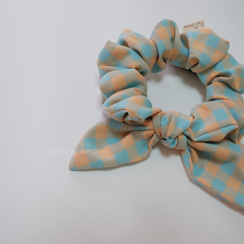 Cat Dress 貓手作 _長短結領巾 雙色小方格蝶結款 裝飾領巾 寵物裝飾項圈 貓項圈-細節圖4