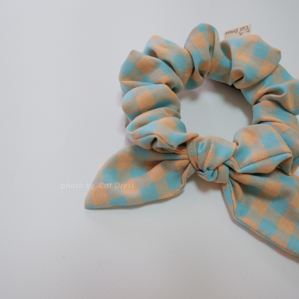 Cat Dress 貓手作 _長短結領巾 雙色小方格蝶結款 裝飾領巾 寵物裝飾項圈 貓項圈-規格圖6