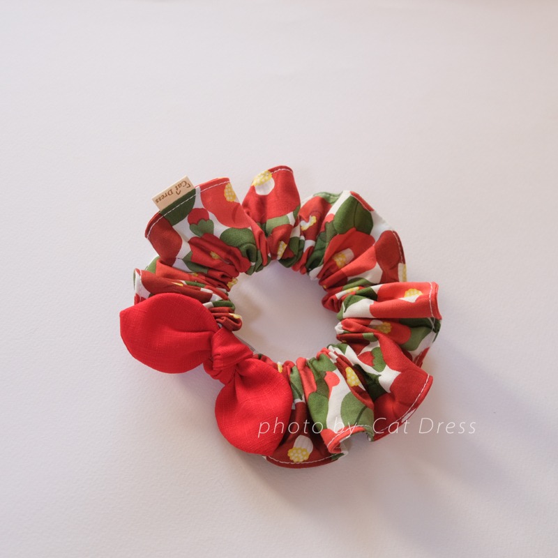 Cat Dress 貓手作 _花紅暖日_貓鬆緊帶項圈 荷葉領巾 布項圈 手作客製項圈-規格圖5