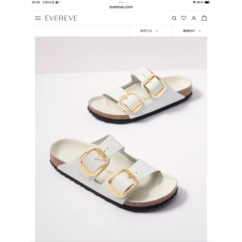 Birkenstock 珍珠白新款大扣 36-細節圖5