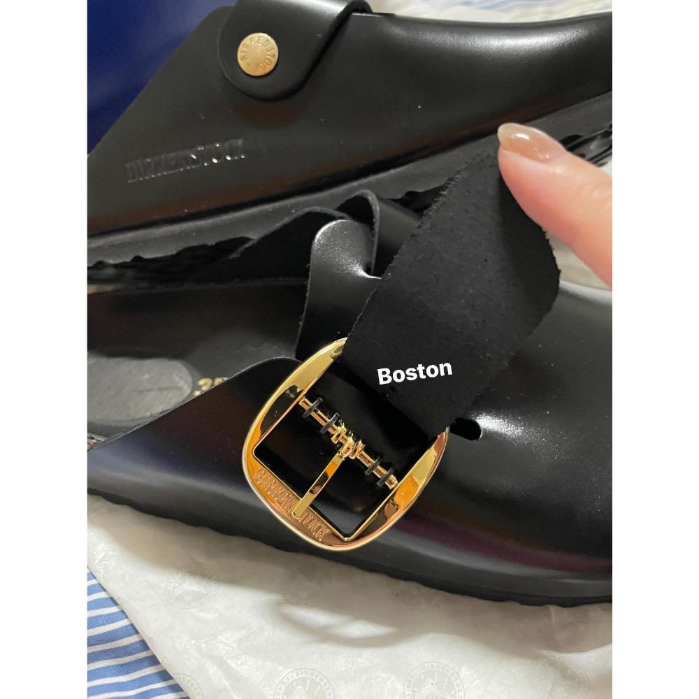 勃肯 Boston 37號 經典黑色～金色大扣。全新正品-細節圖3