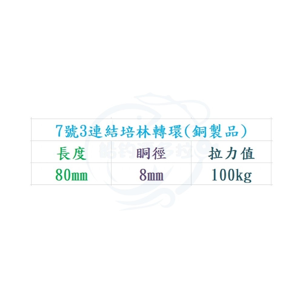 【船釣潘多拉】7號3連結單培林轉環 小包裝 大包裝-細節圖3