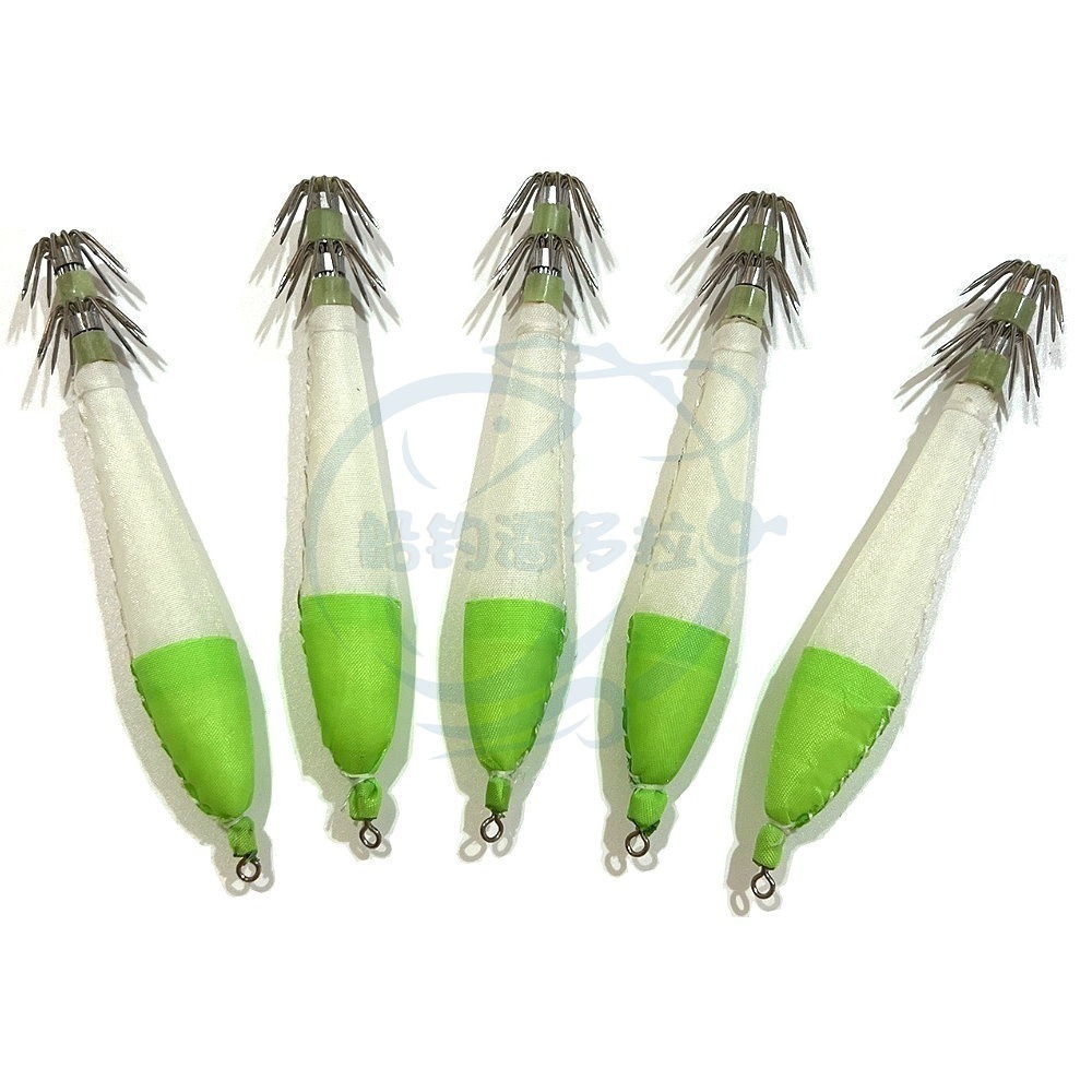 【船釣潘多拉】布捲 布卷 4號夜光布捲 布挫 透抽 一包5支裝 素色布卷 魷魚針 布挫布捲布卷-規格圖5
