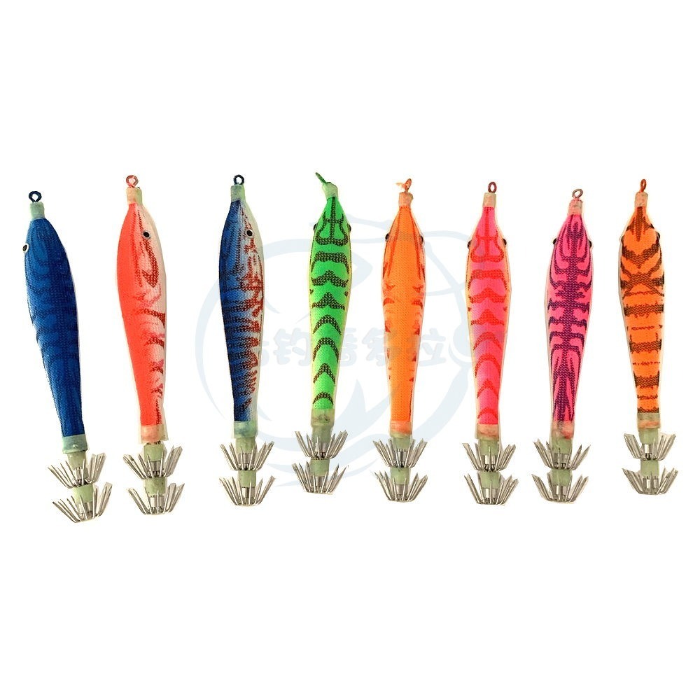 【船釣潘多拉】四號布卷 斑紋布卷 透抽布卷 花色布卷 木蝦 一盒5隻 隨機不挑色-規格圖1