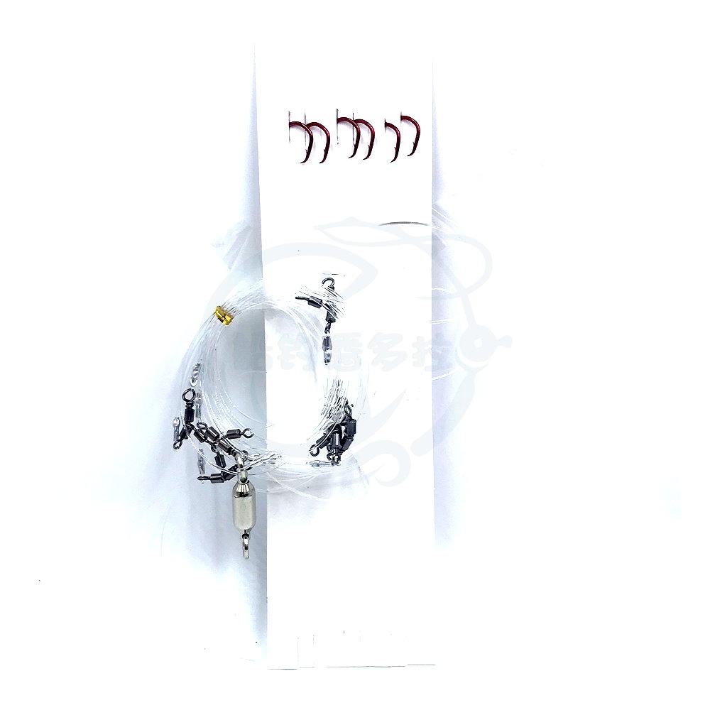 【船釣潘多拉】3尺 紅侯附鉤釣組 深海釣組 紅喉釣組 紅喉專用 夜光流星錘 夜光防咬管 紅侯 紅喉 ( 1包 )-細節圖2