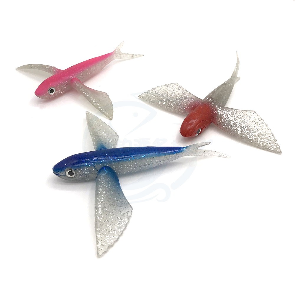 【船釣潘多拉】飛魚軟餌 翅膀飛魚 燕鰩飛魚 仿真假餌 鬼頭刀 金槍魚 旗魚 船釣餌 海釣餌 路亞餌 ( 單隻 )-細節圖7