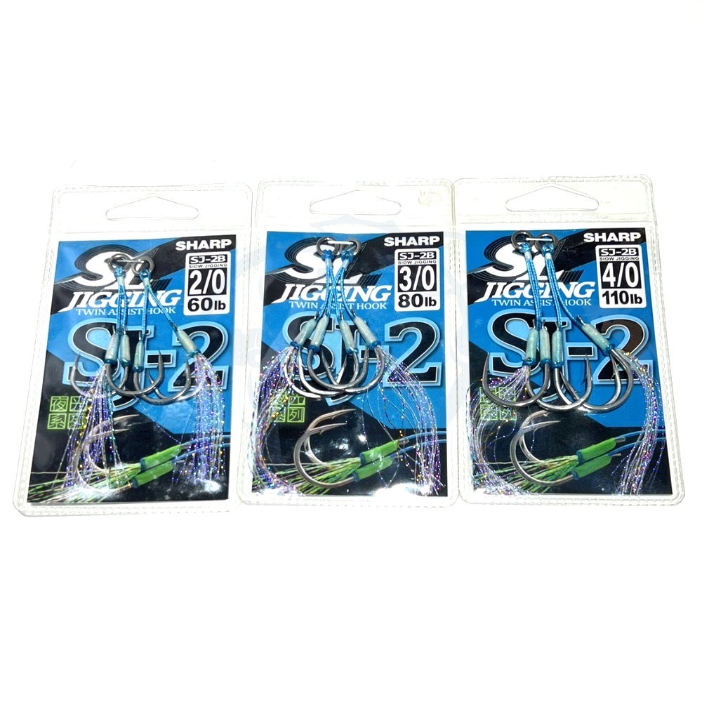 【船釣潘多拉】SHARP SJ-2 輔助鉤 鐵板鉤 慢搖夜光系列 鐵板鉤 鐵板鈎 ( 1包2入 )-規格圖1