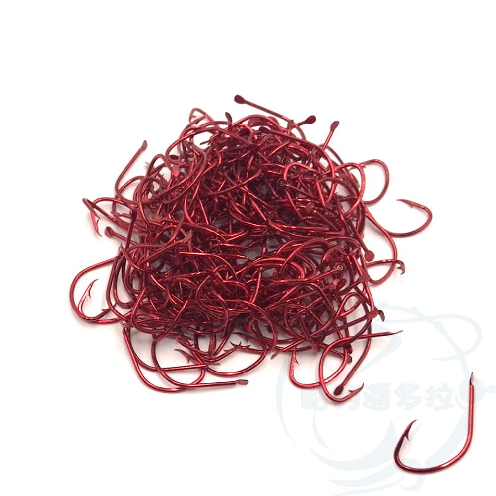 【船釣潘多拉】細地ムツ 赤色 赤ムツ 老婆鈎 倒刺 (1盒)-細節圖3