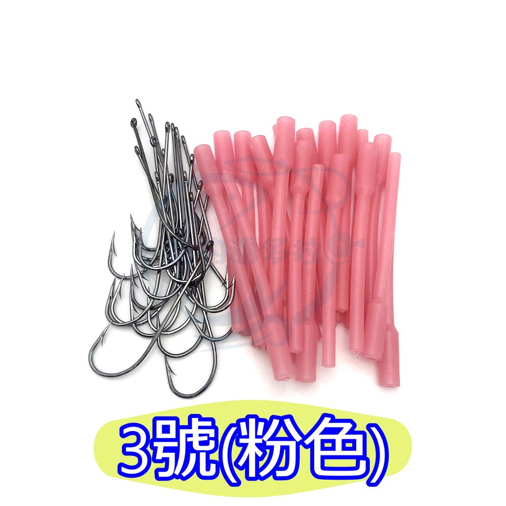 【船釣潘多拉】白帶長柄鉤 附夜光管 倒鉤 雙倒鉤 白帶魚專用 倒鈎 夜光 太刀魚鉤 長柄鉤 小包裝-規格圖5