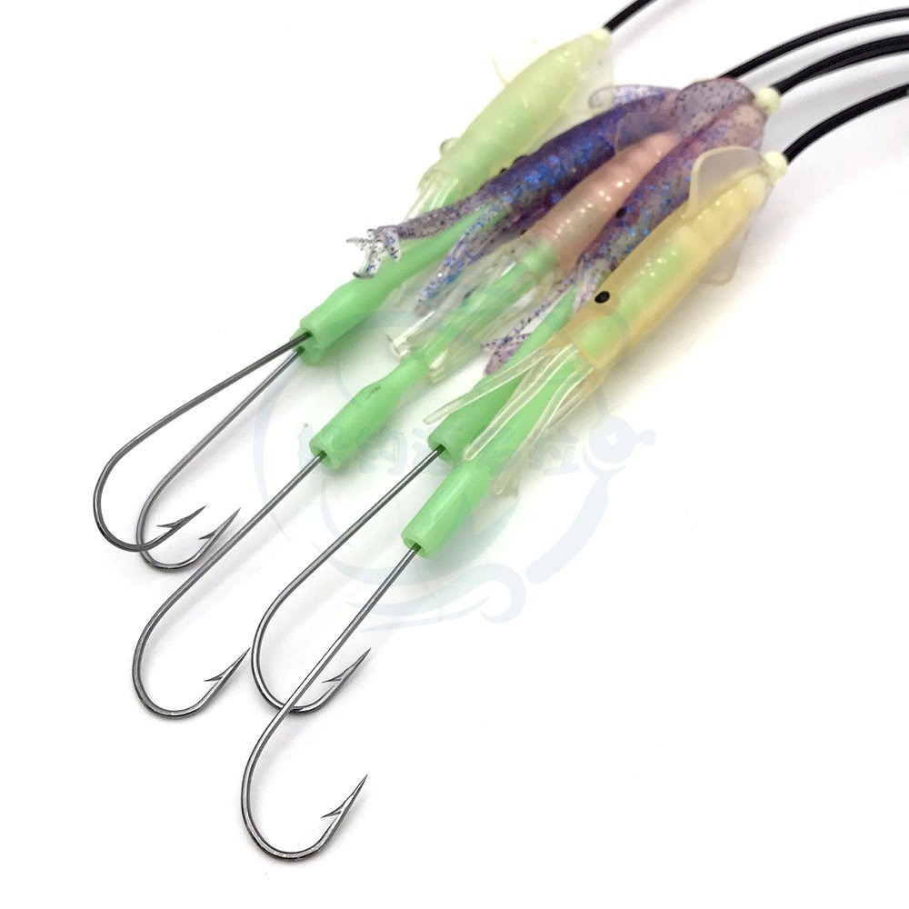 【船釣潘多拉】白帶長柄子線鉤 白帶鉤 夜光管 附小卷 倒鉤 白帶魚專用 太刀魚鉤 長柄鉤 倒鈎 白帶串鉤 白帶魚釣組-細節圖4