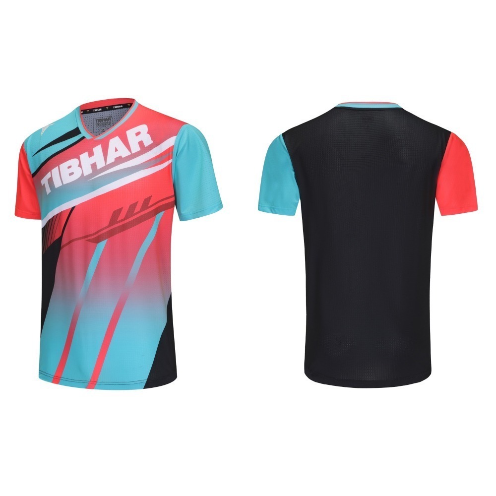 TIBHAR德國挺拔 2025 春夏新款桌球衣-幻影3.0 黑紅/藍橙 (成人款)-細節圖2