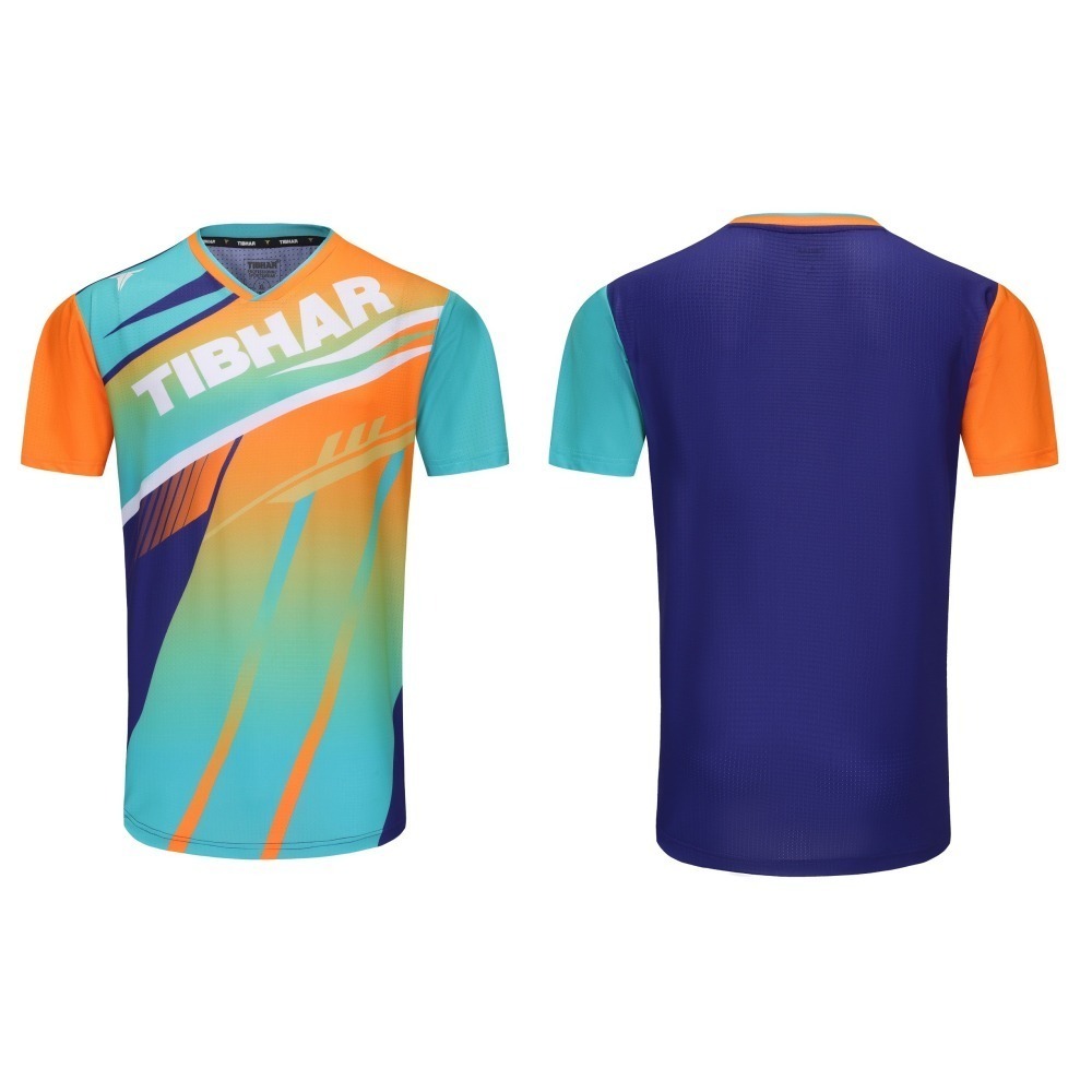 TIBHAR德國挺拔 2025 春夏新款桌球衣-幻影3.0 黑紅/藍橙 (兒童款)-細節圖2