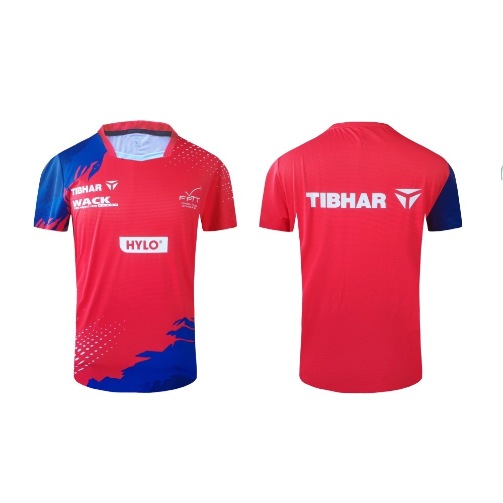 TIBHAR德國挺拔 2025 春夏新款桌球衣-法國隊 TT 2.0 紅/深藍 (成人款)-細節圖2