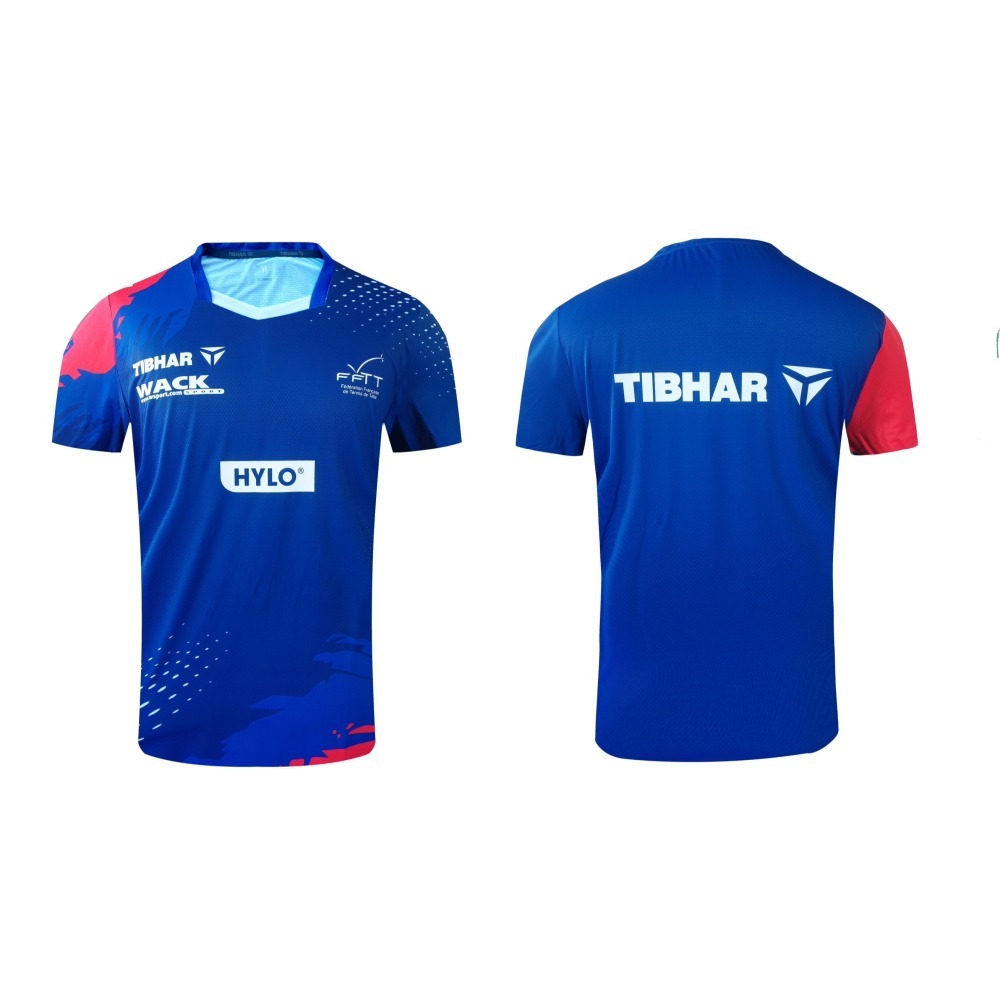 TIBHAR德國挺拔 2025 春夏新款桌球衣-法國隊 TT 2.0 紅/深藍 (成人款)-細節圖3