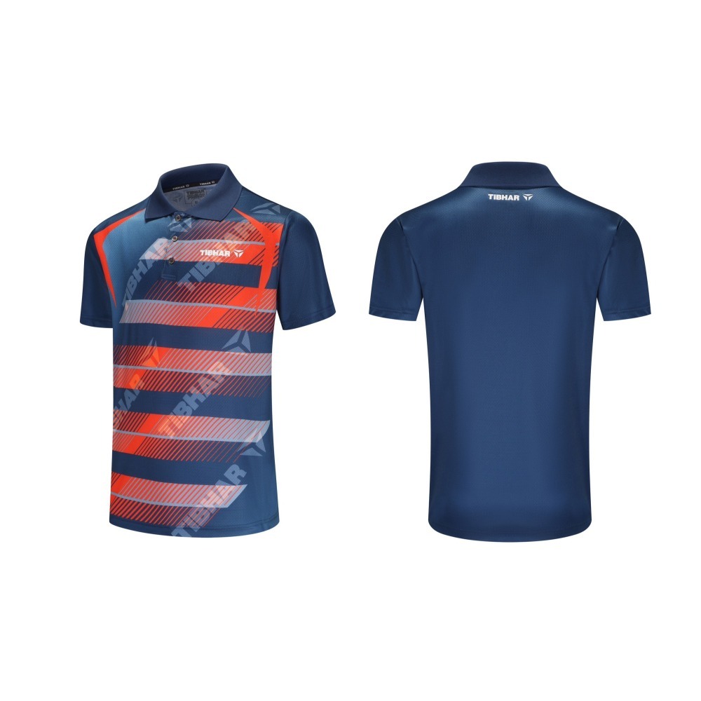 TIBHAR德國挺拔 2025 春夏新款桌球衣-炙熱2.0 黑粉/灰藍橙 (成人款)-細節圖2