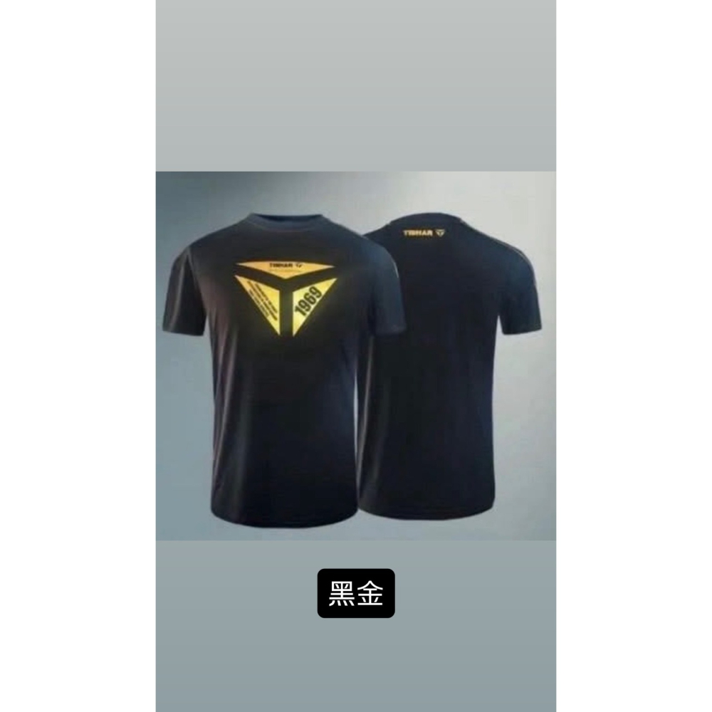 TIBHAR德國挺拔 2025 1969圓領衫2.0桌球衣- 黑金/藍銀 (成人款)-細節圖2