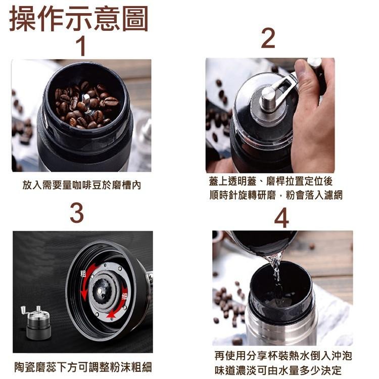 全新庫存品【Delan德朗】手搖式不鏽鋼研磨真空萃取隨行咖啡杯DL-1720-細節圖7
