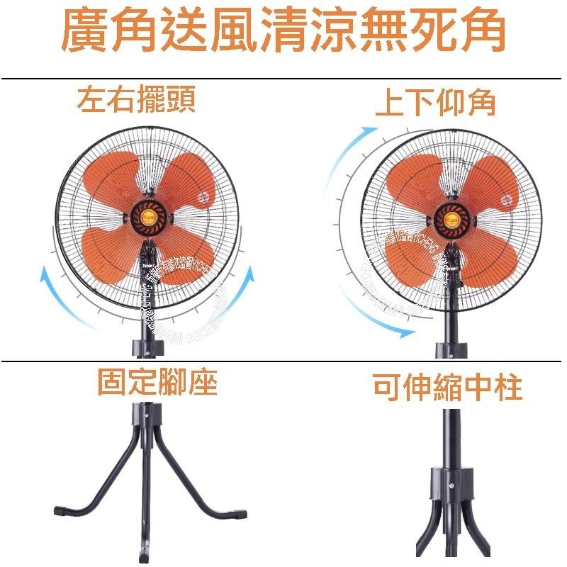 免運【雙星牌】18吋強風工業扇TS-1881台灣製造-細節圖6