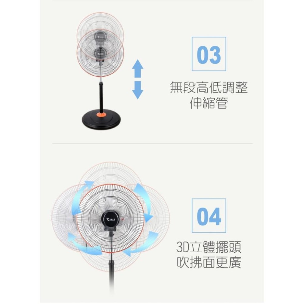 【東銘牌】18吋商業用強風電扇TM-1871M-細節圖5