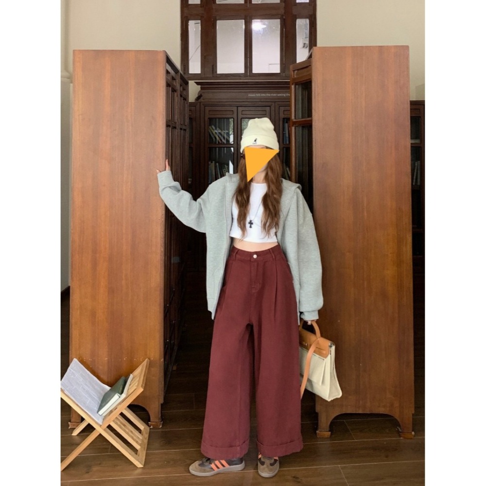 9月陸續要上秋裝~這件顏色和版型都很好發揮寬闊牛仔休閒褲-細節圖4