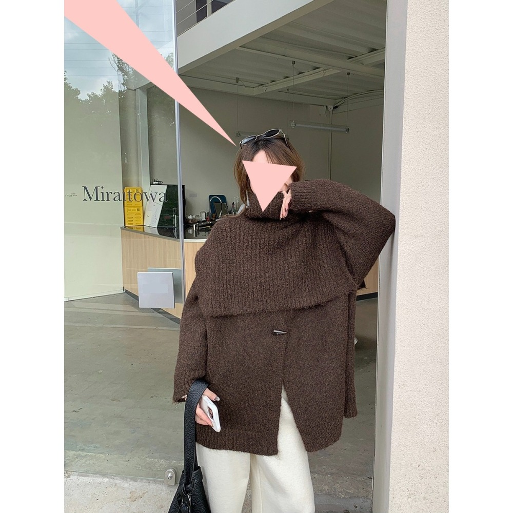 2月完農曆年就開始打理漂亮春裝~氣質和氣勢一次散針織罩衫+高領針織罩衫-細節圖3