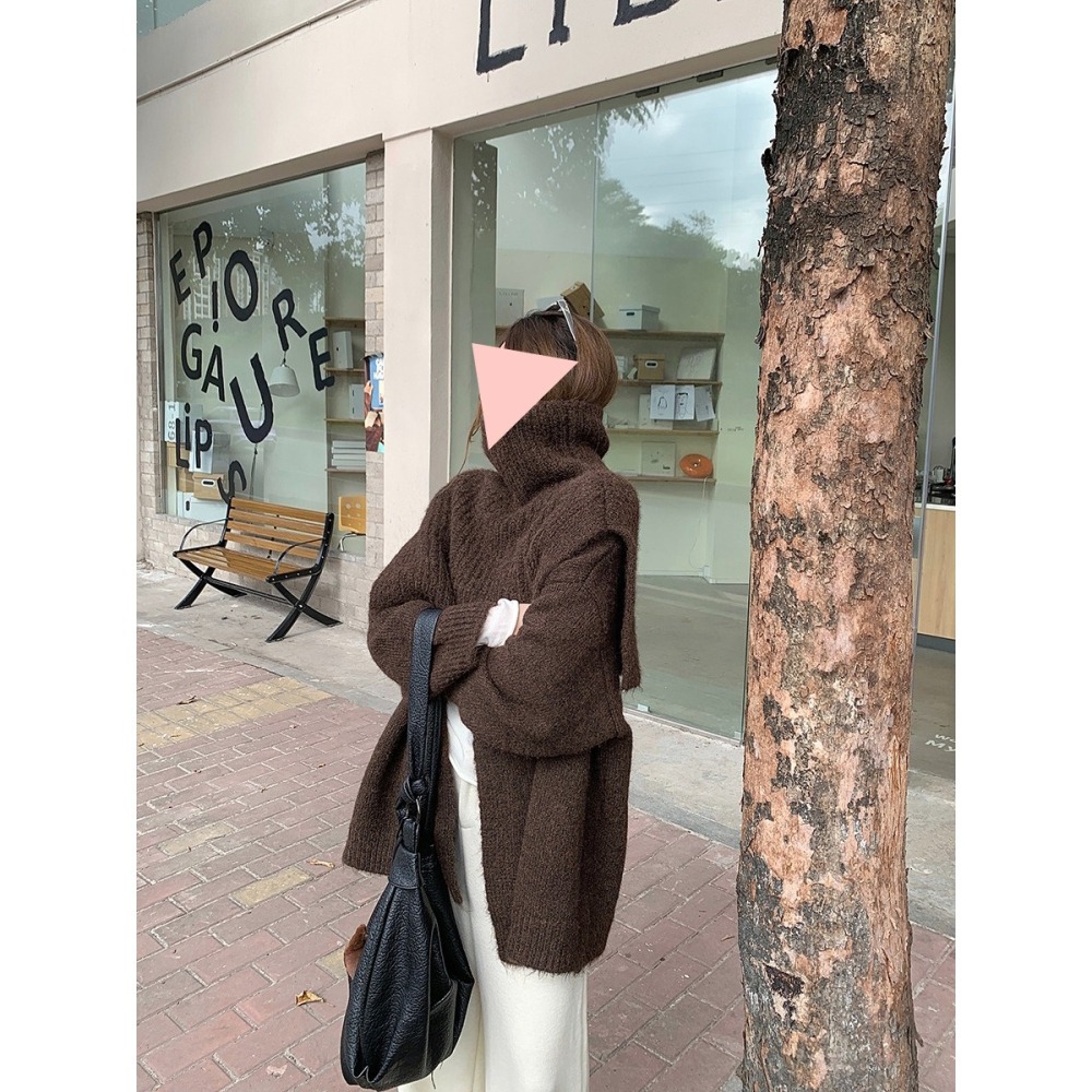 2月完農曆年就開始打理漂亮春裝~氣質和氣勢一次散針織罩衫+高領針織罩衫-細節圖4