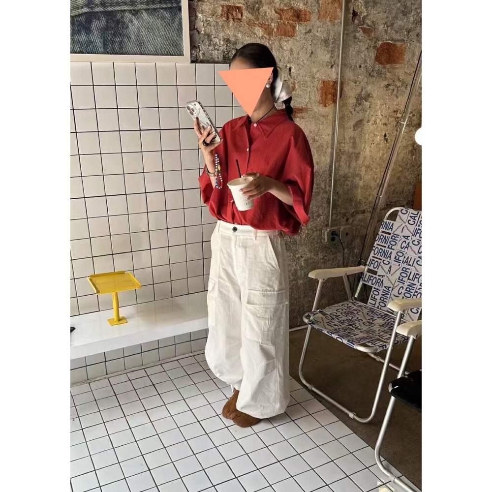 5月夏天真的回來了‼️~寬版短袖大襯衫每個身形都友善-細節圖3