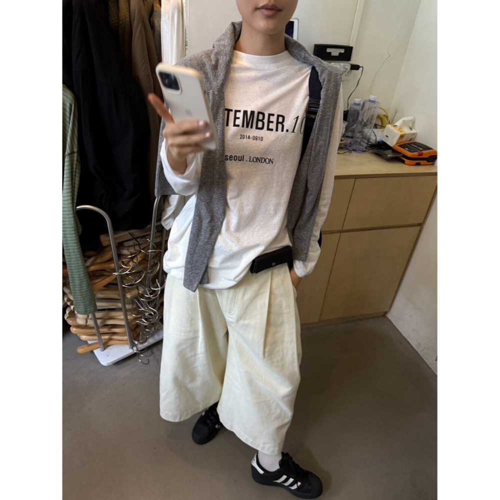 進入10月了，接下來的天氣🍂~中腰9分寬闊休閒褲-細節圖2