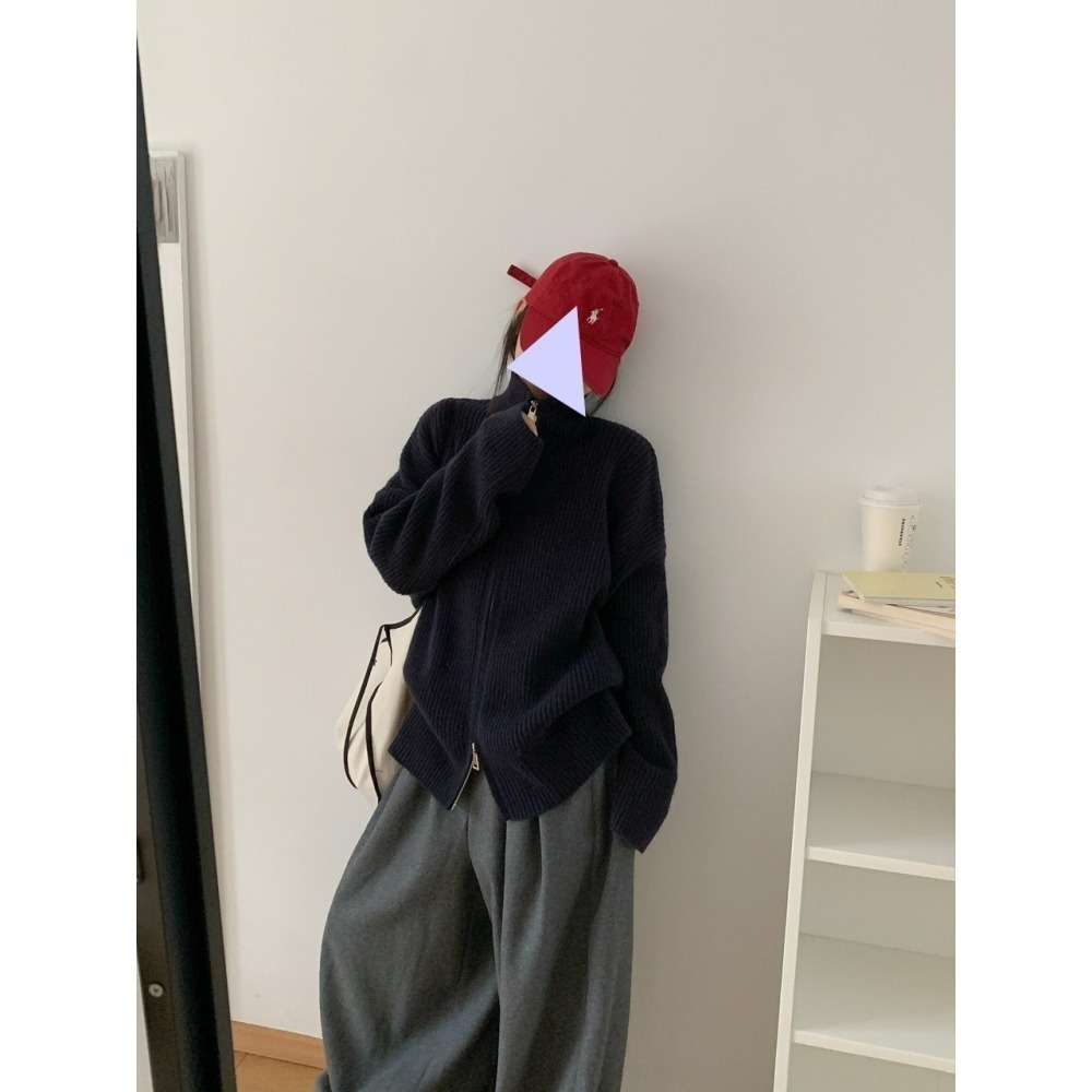 11月沉浸在這個令人愉快的涼意🍂再一次卡在選色障礙針織雙拉外套-細節圖7
