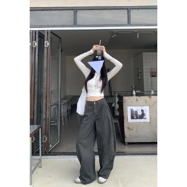 11月沉浸在這個令人愉快的涼意🍂~穿起來很好看彎刀寬闊休閒褲(布料改版)-細節圖4