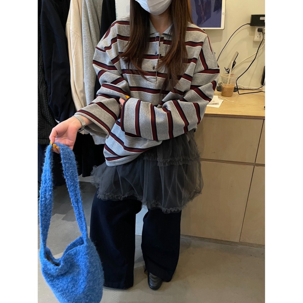 11月沉浸在這個令人愉快的涼意🍂都是很棒的配色組合撞色POLO衫-細節圖2