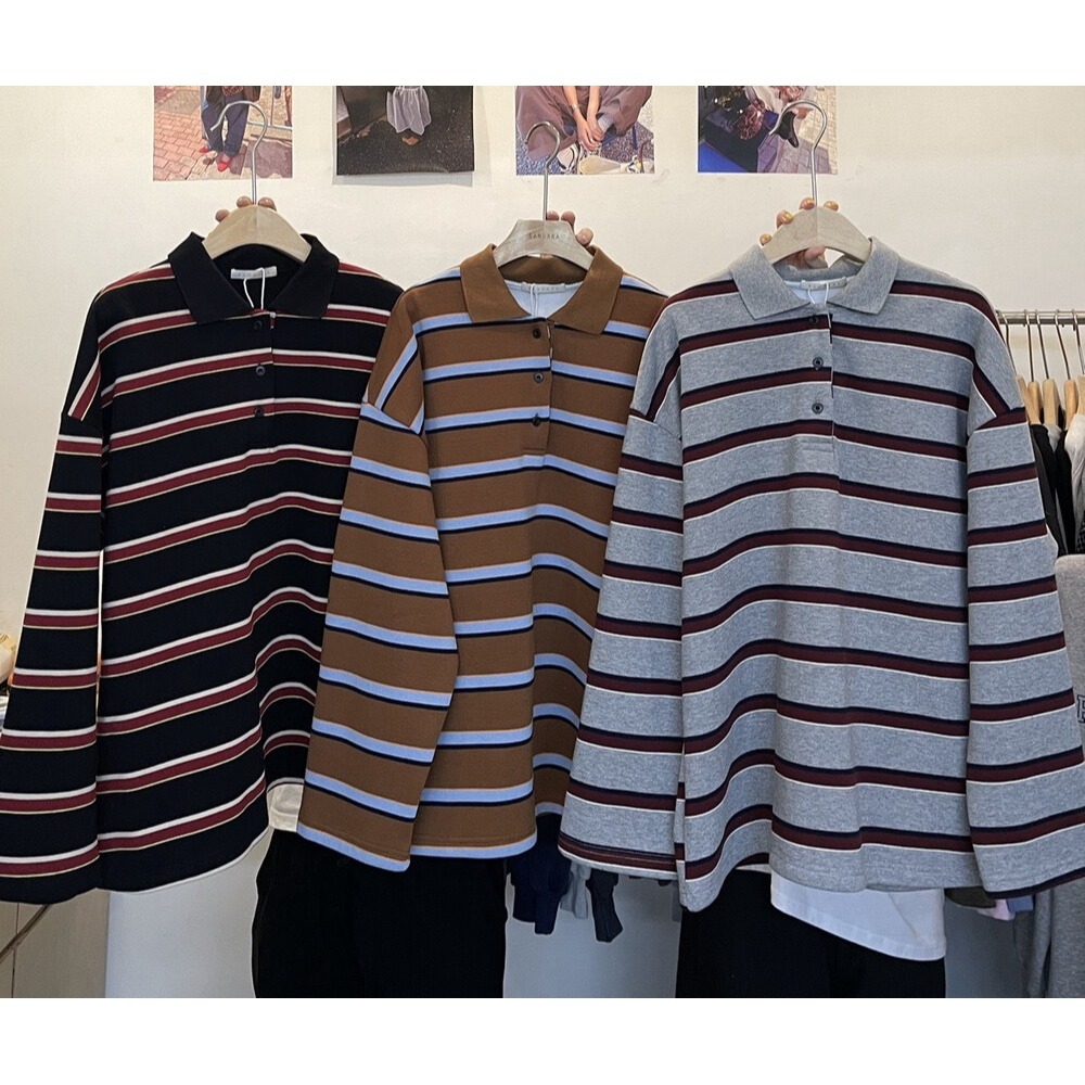 11月沉浸在這個令人愉快的涼意🍂都是很棒的配色組合撞色POLO衫-細節圖8