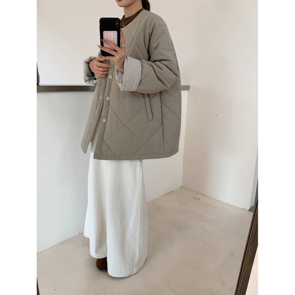 12月零動腦的穿搭公式~自體散發了又帥又自然水洗菱格休閒外套-細節圖3