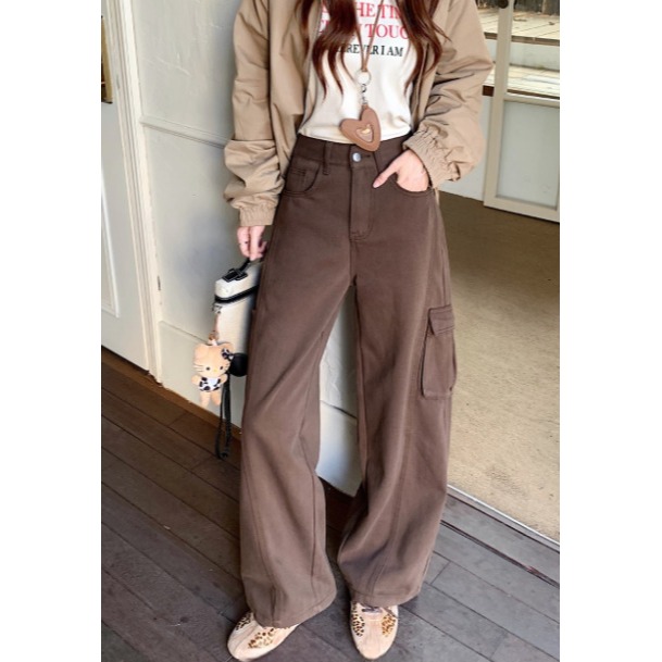 12月零動腦的穿搭公式~下半身就是時髦進階款復古色口袋牛仔工裝褲-細節圖3