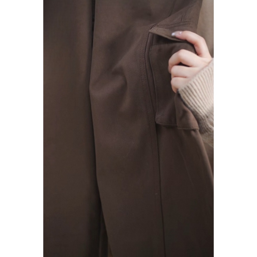 12月零動腦的穿搭公式~下半身就是時髦進階款復古色口袋牛仔工裝褲-細節圖7