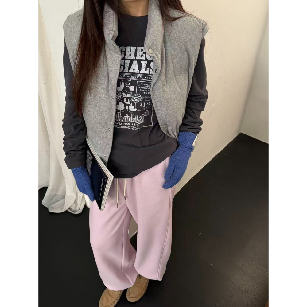 12月零動腦的穿搭公式~全身心都放鬆的舒適感簡約休閒棉褲-細節圖5