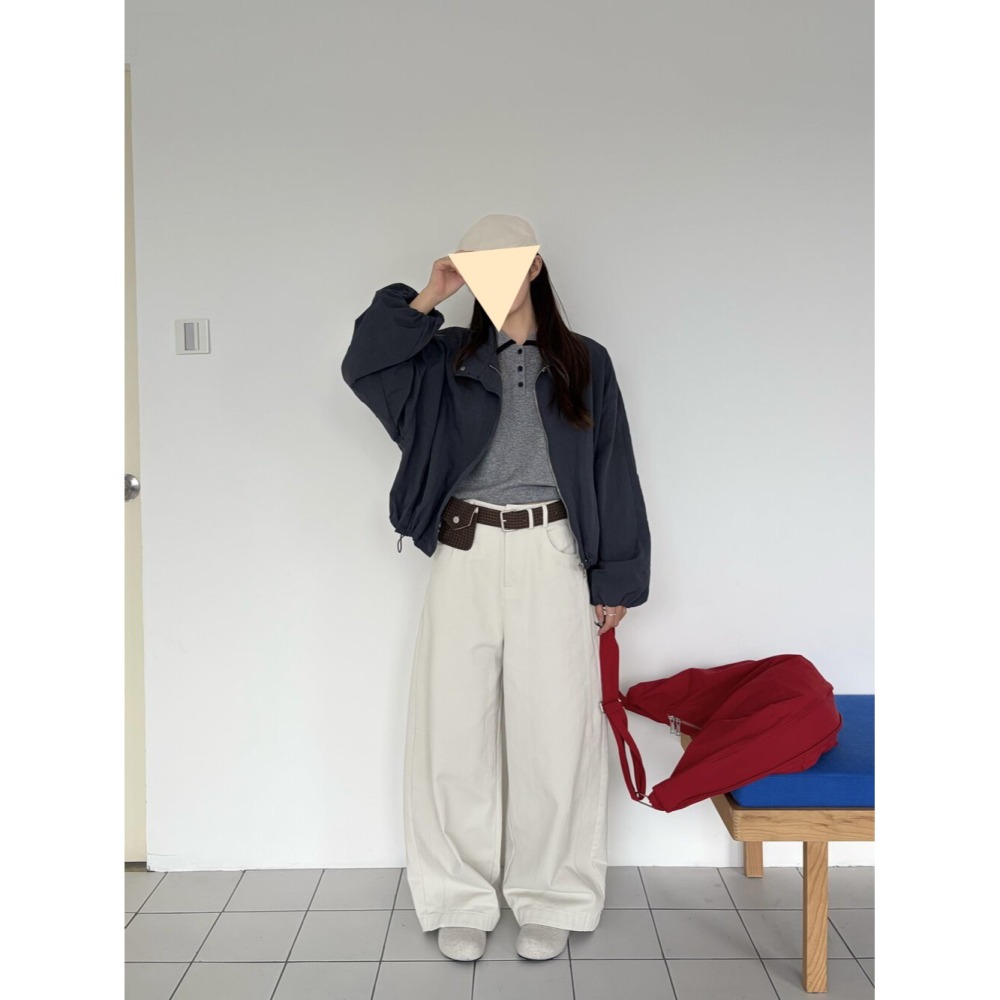 12月零動腦的穿搭公式~復古鬆弛感彎刀休閒褲(配格紋腰帶腰包)-細節圖3