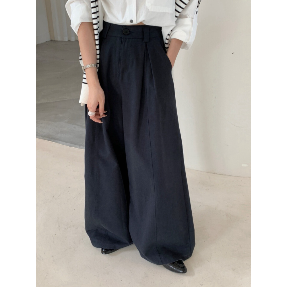 12月零動腦的穿搭公式~基礎色系有了嗎垂感直筒休閒褲-細節圖2