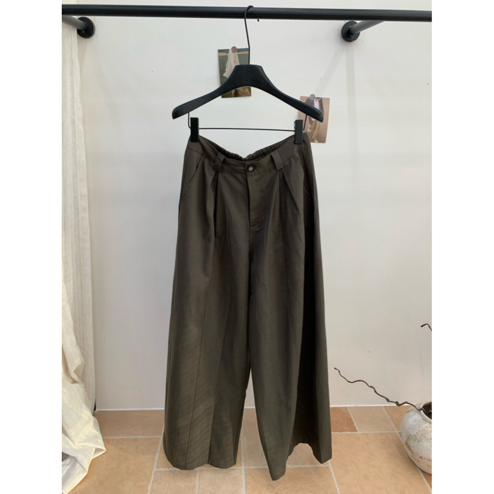 12月零動腦的穿搭公式~基礎色系有了嗎垂感直筒休閒褲-細節圖6