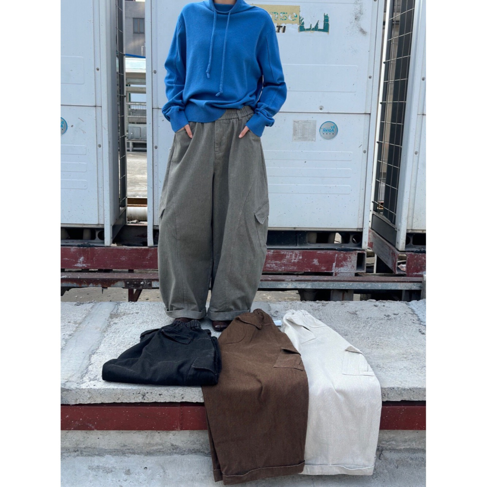 12月零動腦的穿搭公式~連穿N年還是會選這一條抓絨口袋工裝休閒褲-細節圖4