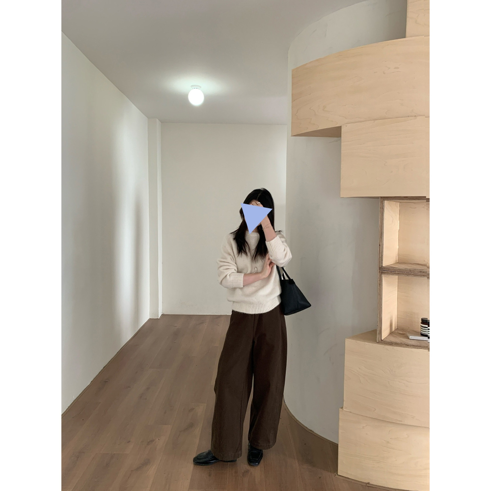 1月日常穿搭零動腦的漂亮好朋友~實在是很難讓人不喜歡啊直筒休閒褲-細節圖3