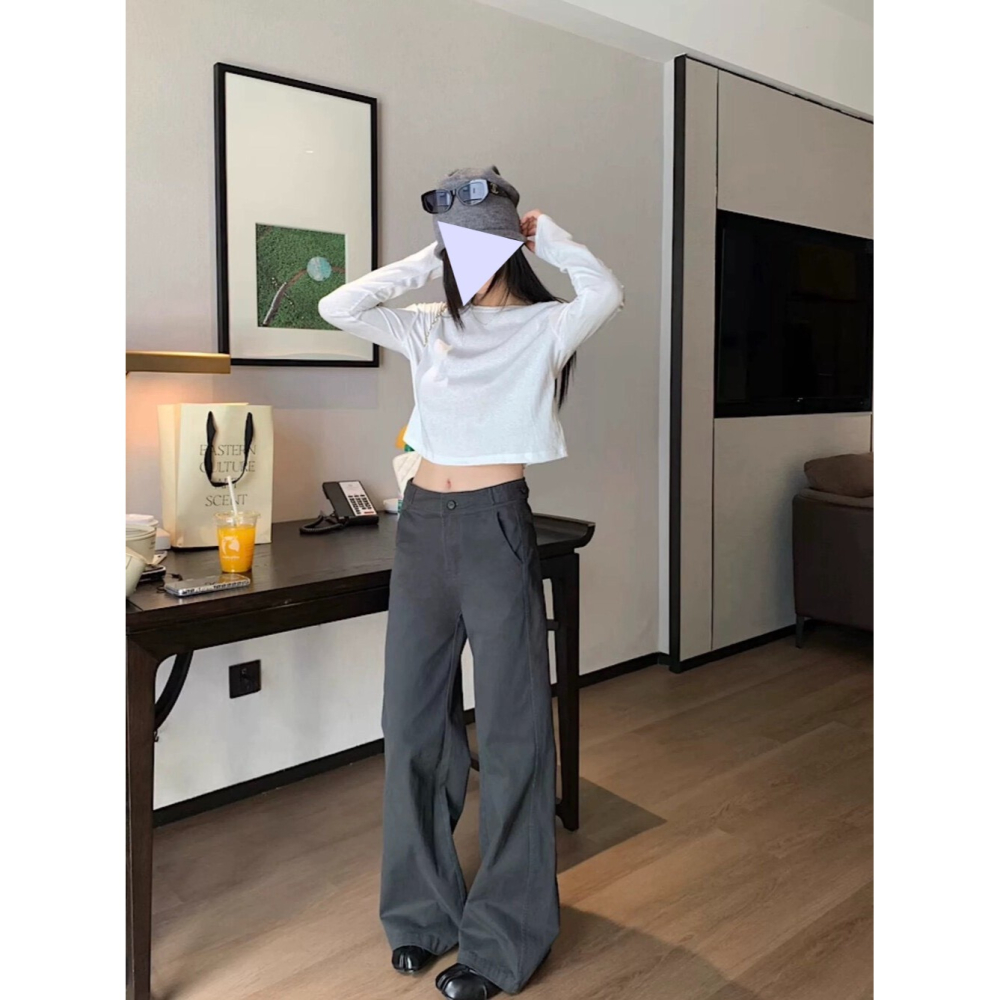 1月日常穿搭零動腦的漂亮好朋友~＂春＂看就是喜歡直筒休閒褲-細節圖3