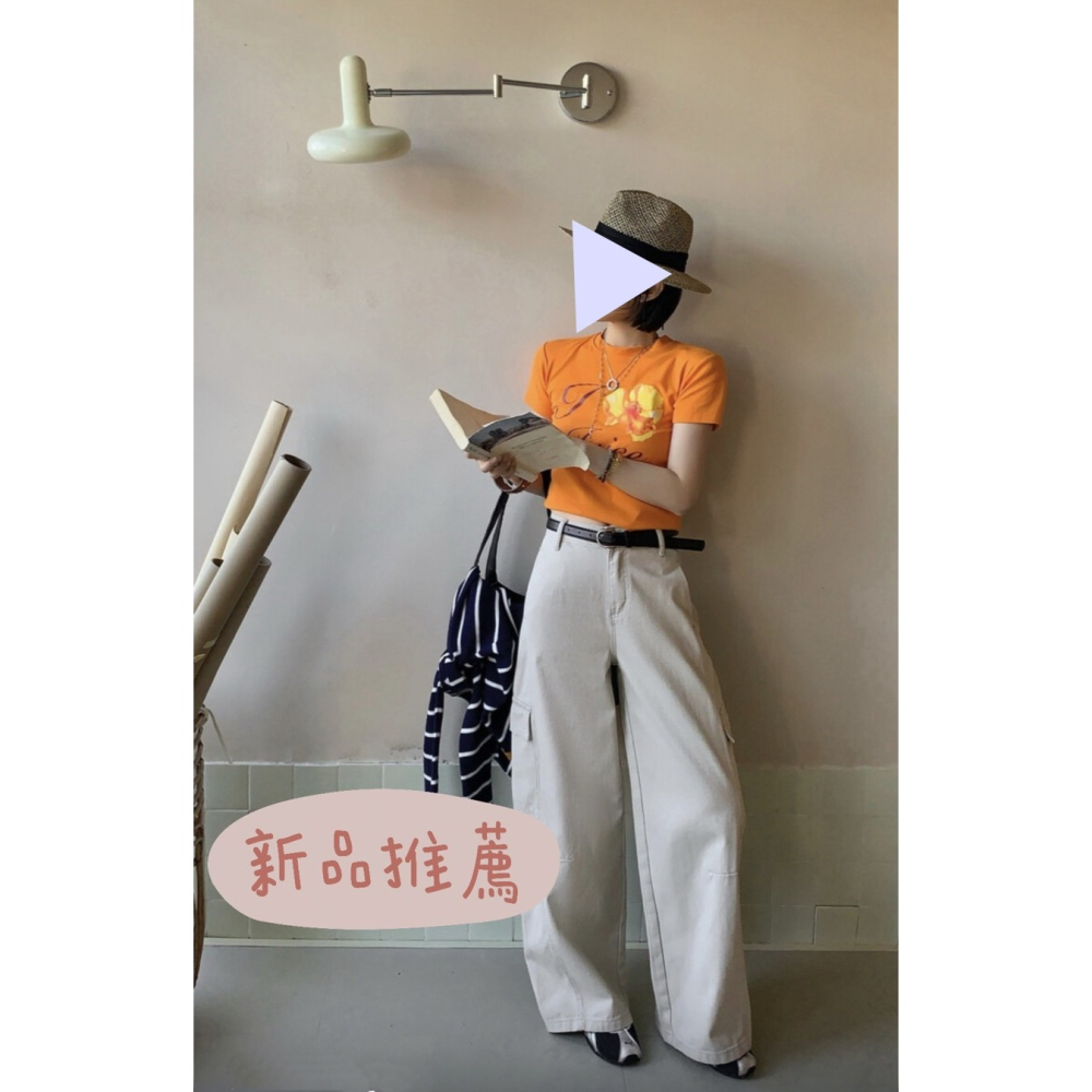 1月日常穿搭零動腦的漂亮好朋友~＂春＂復古做舊工裝彎刀牛仔褲-細節圖2