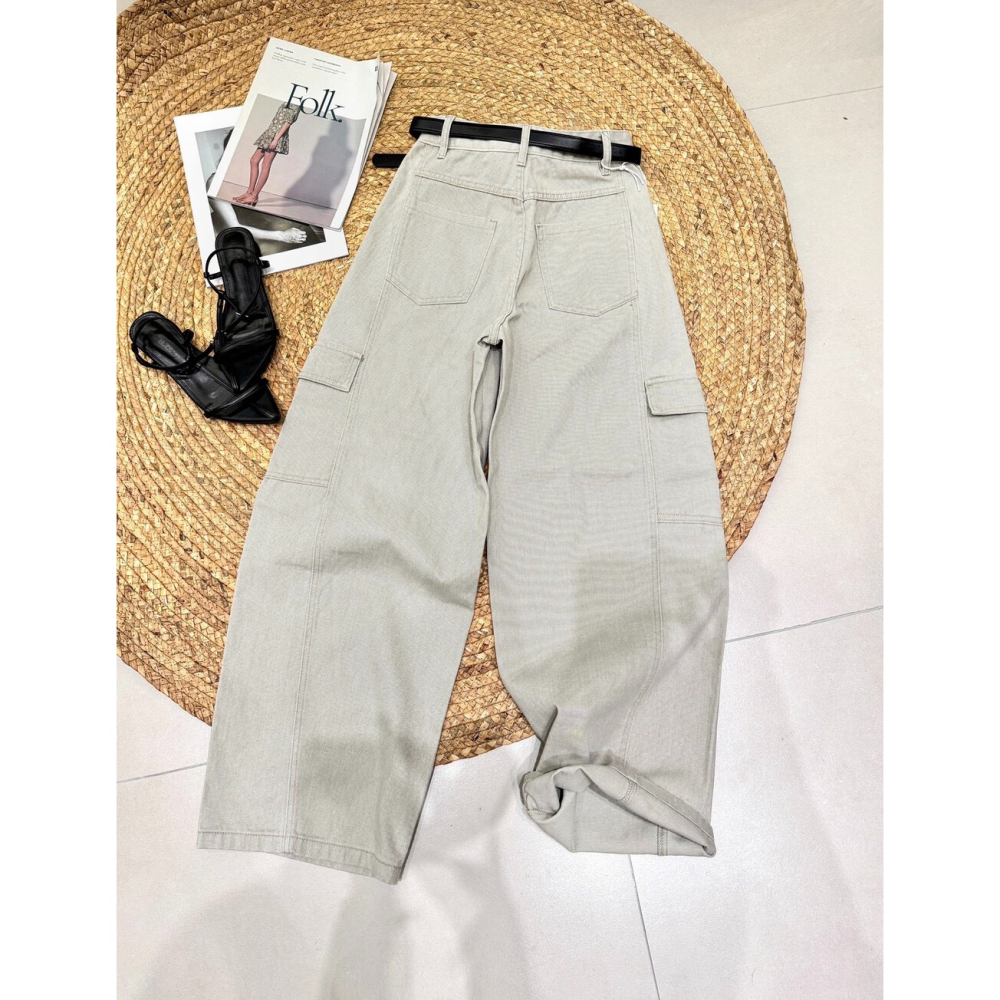 1月日常穿搭零動腦的漂亮好朋友~＂春＂復古做舊工裝彎刀牛仔褲-細節圖5