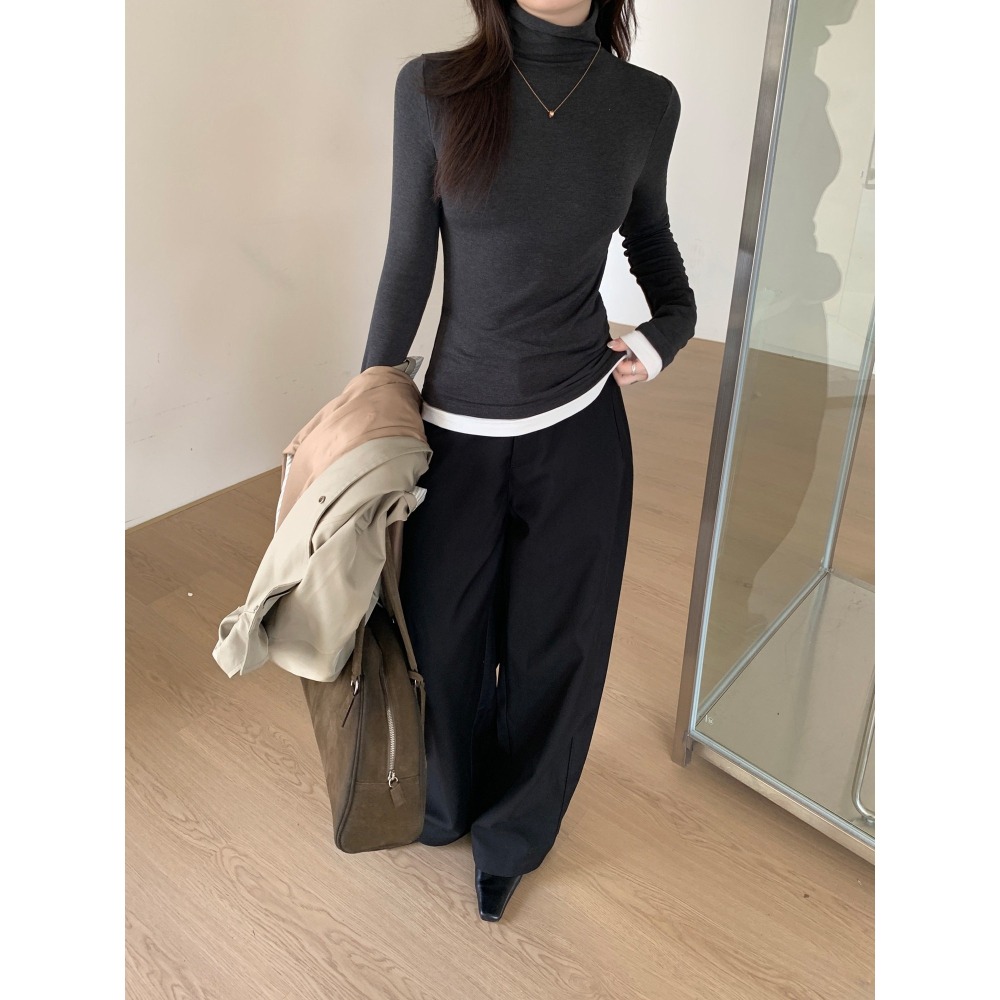 1月日常穿搭零動腦的漂亮好朋友~＂春＂溫柔內搭可以當打底衫假2件撞色tee-細節圖4