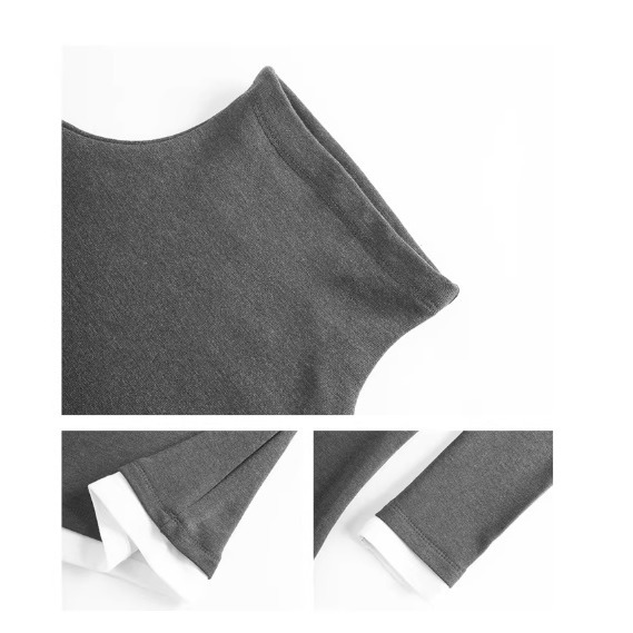 1月日常穿搭零動腦的漂亮好朋友~＂春＂溫柔內搭可以當打底衫假2件撞色tee-細節圖7