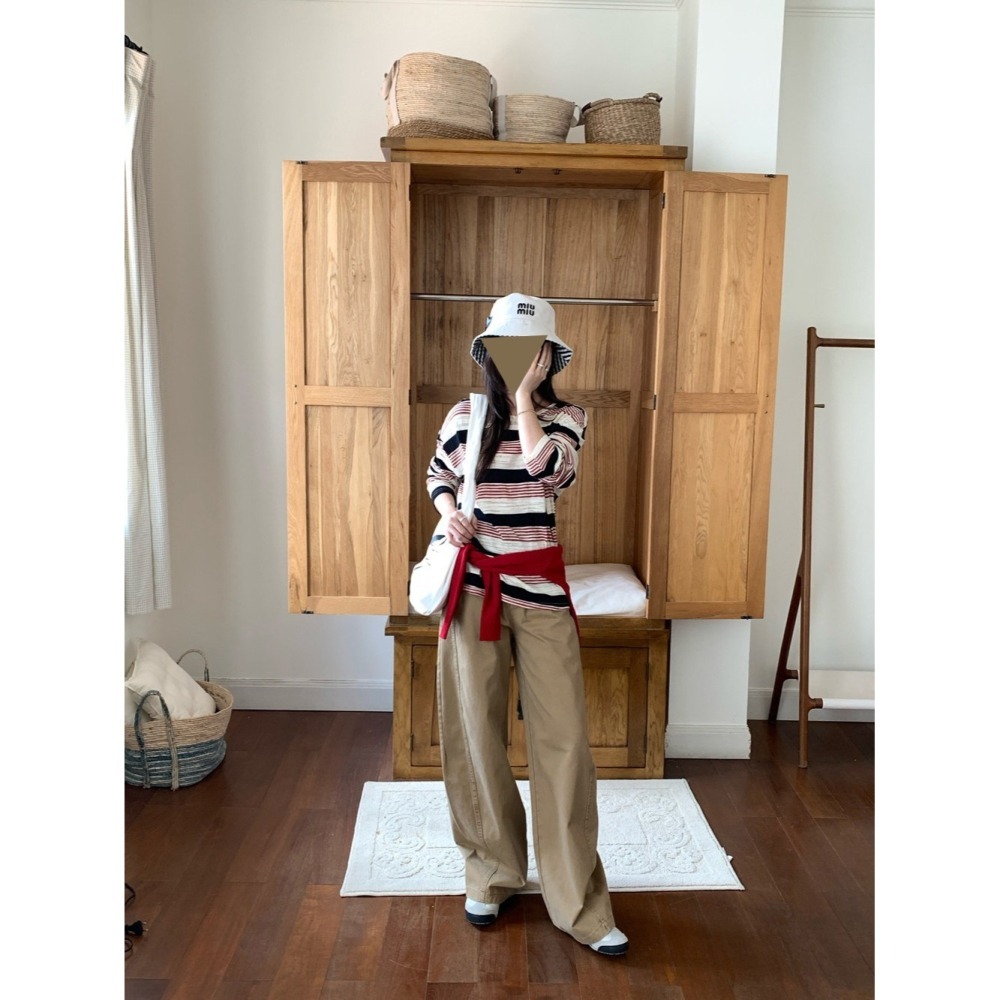 1月日常穿搭零動腦的漂亮好朋友~＂春＂適合日常走闖簡約寬闊休閒褲-細節圖2