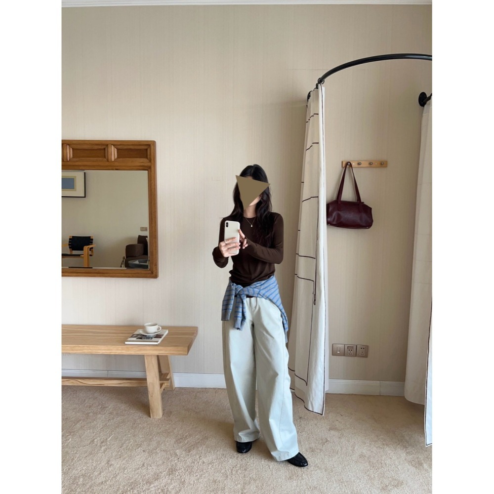 1月日常穿搭零動腦的漂亮好朋友~＂春＂適合日常走闖簡約寬闊休閒褲-細節圖3