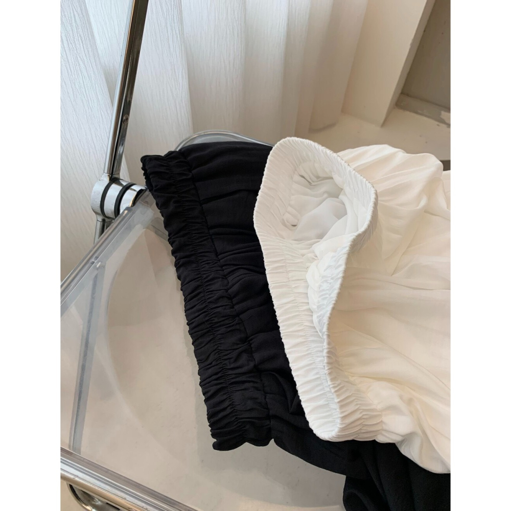 3月早春~清冷鬆弛感荷葉邊吊帶背心+鬆緊寬闊休閒褲-細節圖5